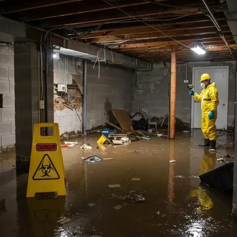 Flooded Basement Electrical Hazard in Ridgely, TN Property